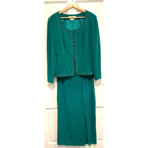 Maggie London - 2 pc 100% Silk green special occasion separates women's size 12